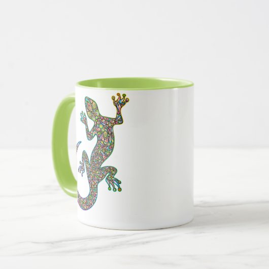 Geck Gecko Psychedelic Design Tasse (Vorderseite Links)
