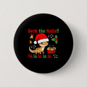 Geck The Halls Leopard Gecko Christmas Pun Pet Own Button (Vorderseite)