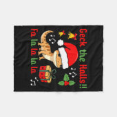 Geck The Halls Leopard Gecko Christmas Pun Pet Own Fleecedecke (Vorderseite (Horizontal))