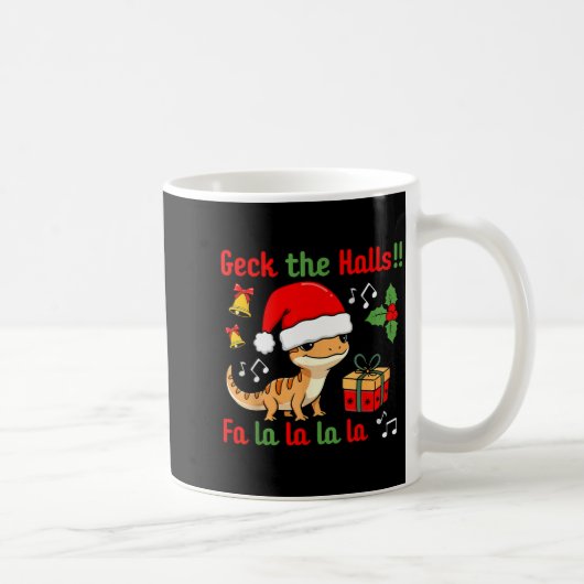 Geck The Halls Leopard Gecko Christmas Pun Pet Own Kaffeetasse (Rechts)