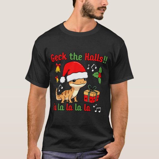 Geck The Halls Leopard Gecko Christmas Pun Pet Own T-Shirt (Vorderseite)