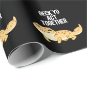 Geck Yo Act Together Funny Gecko Pun Dark BG Geschenkpapier (Rolleneckpunkt)