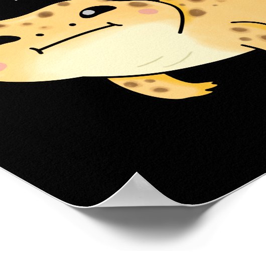 Geck Yo Act Together Funny Gecko Pun Dark BG Poster (Ecke)