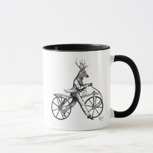 Geckige Rotwild auf Vintagem Fahrrad Tasse