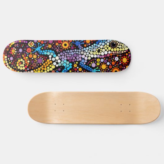 Gecko - Aborigine Style - Skateboard Deck (Horizontal)