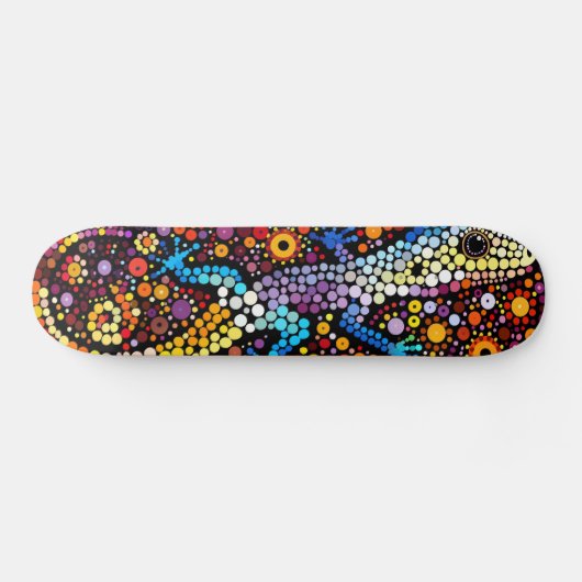 Gecko - Aborigine Style - Skateboard Deck (Horizontal)