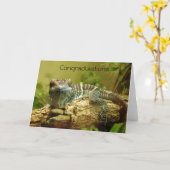 Gecko Abschluss Card Karte (Gelbe Blume)