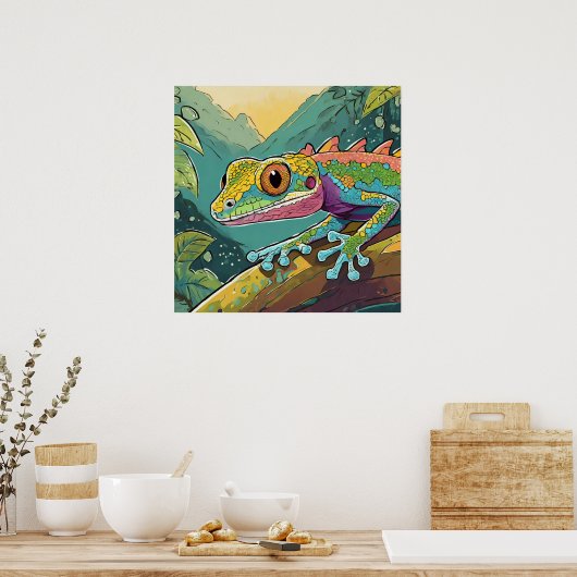 Gecko - Archivdruck Poster (Küche)