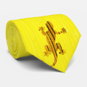 Gecko auf gelbem Hintergrund - Krawatte (Gerollt)