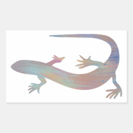 Gecko-Aufkleber im Acrylstil Rechteckiger Aufkleber