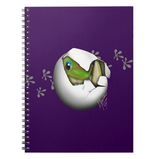 Gecko-Baby im Ei Notizblock (Vorderseite)
