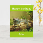 Gecko Birthday Card Karte (Gelbe Blume)