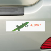 Gecko Blick auf "Aloha" Gruß Autoaufkleber (Auf Auto)