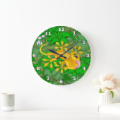 Gecko-Cartoon Große Wanduhr (Zuhause)