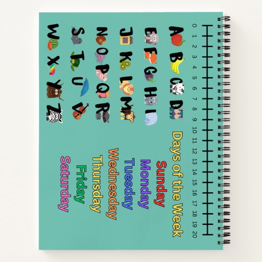 Gecko Custom Grade Name Alphabet Number Line Days Notizblock (Rückseite)