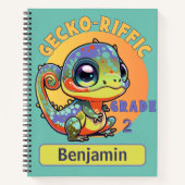 Gecko Custom Grade Name Alphabet Number Line Days Notizblock (Vorderseite)