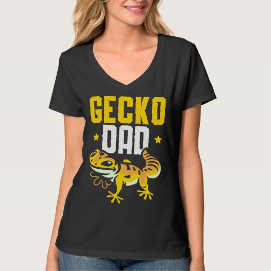Gecko Dad Reptile Leopard Gecko Lizard T-Shirt (Vorderseite)