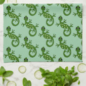 Gecko-Echsen-Design mit beliebigem Hintergrundfarb Geschirrtuch (Gefaltet)
