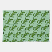 Gecko-Echsen-Design mit beliebigem Hintergrundfarb Geschirrtuch (Horizontal)