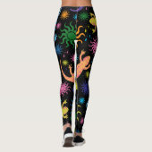 Gecko-Eidechsen mehrfarbig ganz über Druck Leggings (Rückseite)
