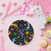 Gecko-Eidechsen mehrfarbig ganz über Druck Pappteller (Party)