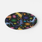 Gecko-Eidechsen mehrfarbig ganz über Druck Pappteller (Schrägansicht)