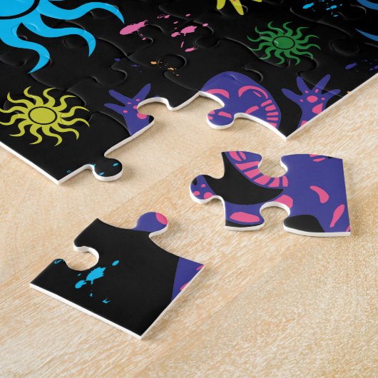 Gecko-Eidechsen mehrfarbig ganz über Druck Puzzle (Seite)
