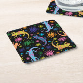 Gecko-Eidechsen mehrfarbig ganz über Druck Rechteckiger Pappuntersetzer (angewinkelt)