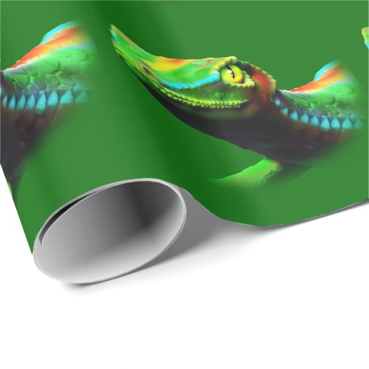 Gecko-Eidechsen-Regenbogen färbt Wrapping_paper Geschenkpapier (Rolleneckpunkt)