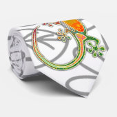Gecko Floral Tribal Art Krawatte (Gerollt)