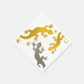 Gecko Gold Silber + Ihr Hintergrund & Ihre Idee Serviette (Ecke)