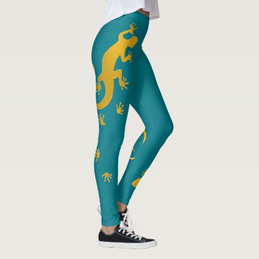 Gecko Gold und Ihr Backgr. Ideen Leggings (Rechts)