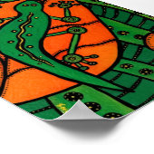 Gecko Green und Orange Poster (Ecke)