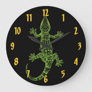 Gecko Große Wanduhr