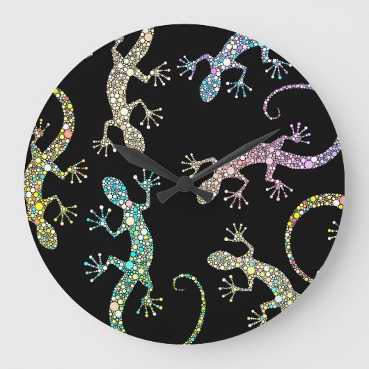 Gecko Große Wanduhr (Vorderseite)