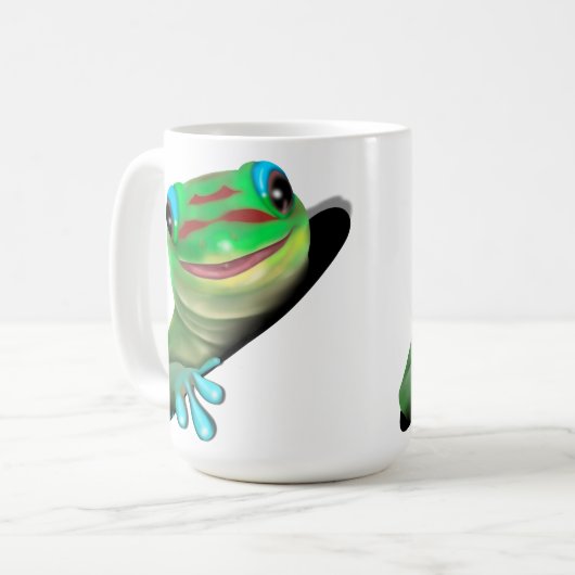 Gecko in einem Loch Kaffeetasse (Vorderseite Links)