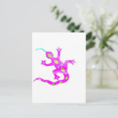 Gecko in Pink2 Postkarte (Stehend Vorderseite)