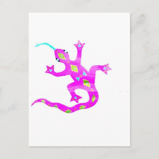 Gecko in Pink2 Postkarte (Vorderseite)