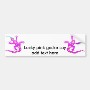 Gecko in Rosa2 Autoaufkleber