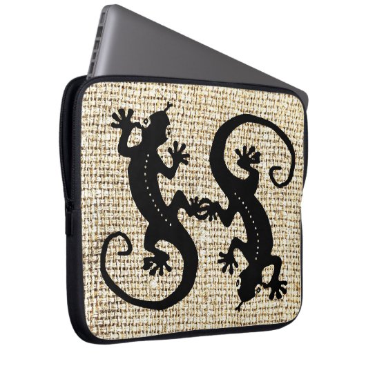 Gecko-Kaffee Laptopschutzhülle (Vorne Rechts)