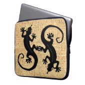 Gecko-Kaffee Laptopschutzhülle (Vorderseite Links)