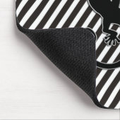 Gecko läuft - schwarz-weiße Streifen Mousepad (Ecke)