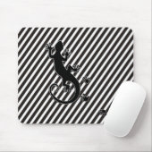 Gecko läuft - schwarz-weiße Streifen Mousepad (Mit Mouse)