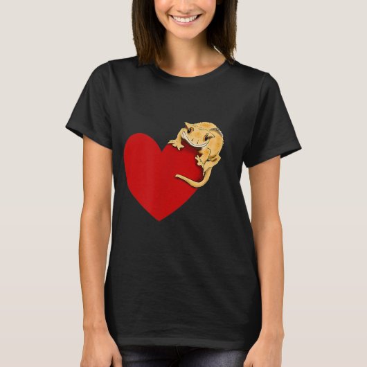 Gecko Liebe Cresta Gecko Lover Gecko Herz Niedlich T-Shirt (Vorderseite)