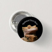 Gecko Lizard auf schwarz Button (Vorne & Hinten)