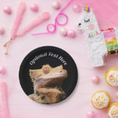 Gecko Lizard auf schwarz Pappteller (Party)