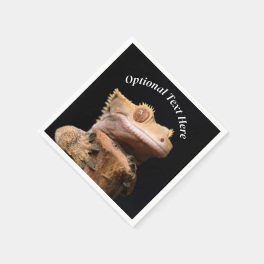 Gecko Lizard auf schwarz Serviette (Ecke)