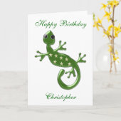 Gecko Lizard Birthday Karte (Gelbe Blume)