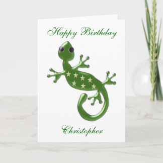Gecko Lizard Birthday Karte