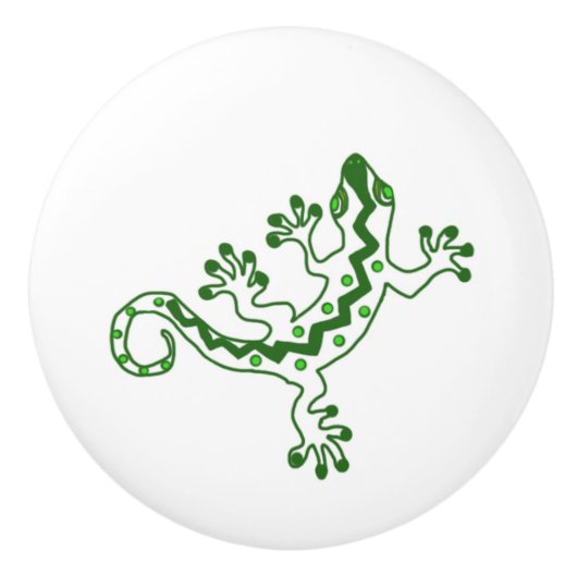 Gecko Lizard Cabinet Knob Keramikknauf (Vorderseite)